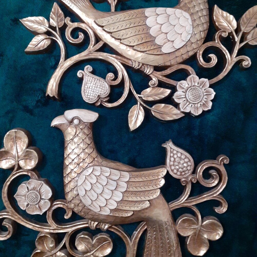 1966 SYROCO BIRD WALL HANGINGS SET OF 2 BEAUTIFUL - Picture 5 of 10